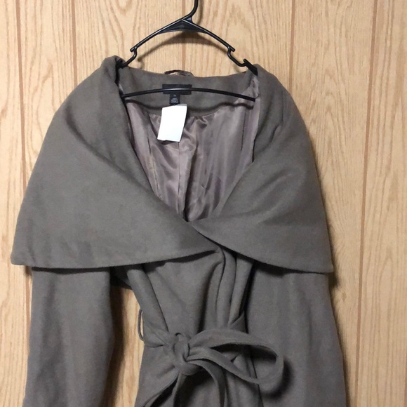 ☘️NWT Halogen Wool Blend Hooded Wrap Coat - Picture 4 of 9